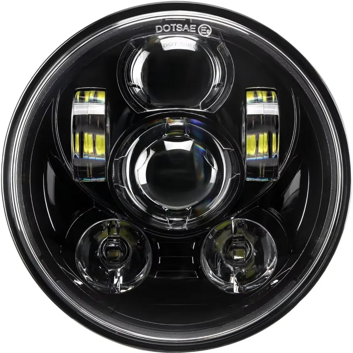 Phare LED 5,75 pouces noir pour Harley Dyna Sportster Softail - vue 4