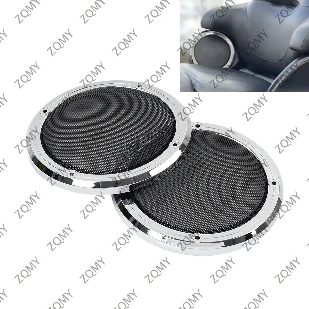 Grilles maillées de haut-parleurs arrière chromées pour Harley-Davidson Electra Glide et Road Glide FLHTCU/FLHTK - vue 1