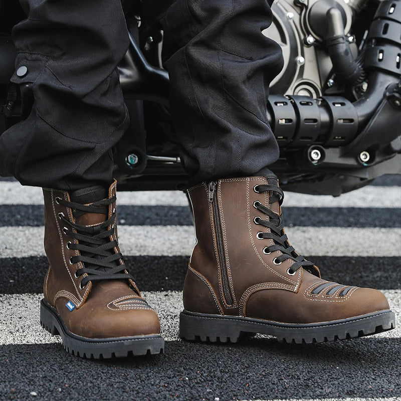 Boots moto homme en cuir - vue détail