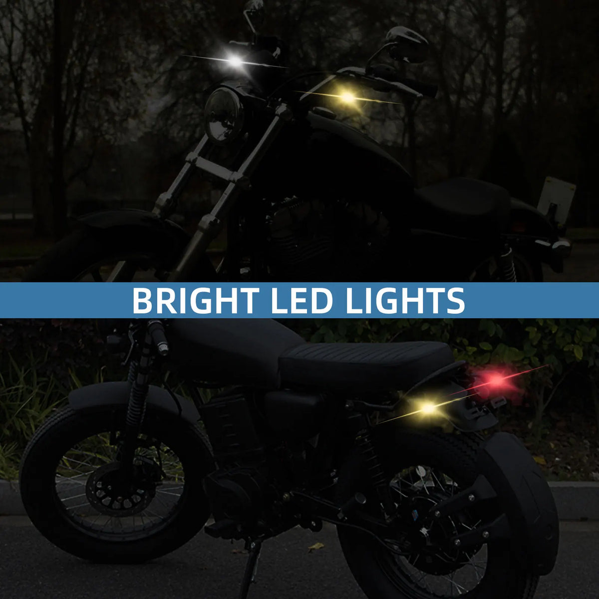 Clignotants LED type balle rétro pour moto chopper et bobber, lot de 2 - vue 2