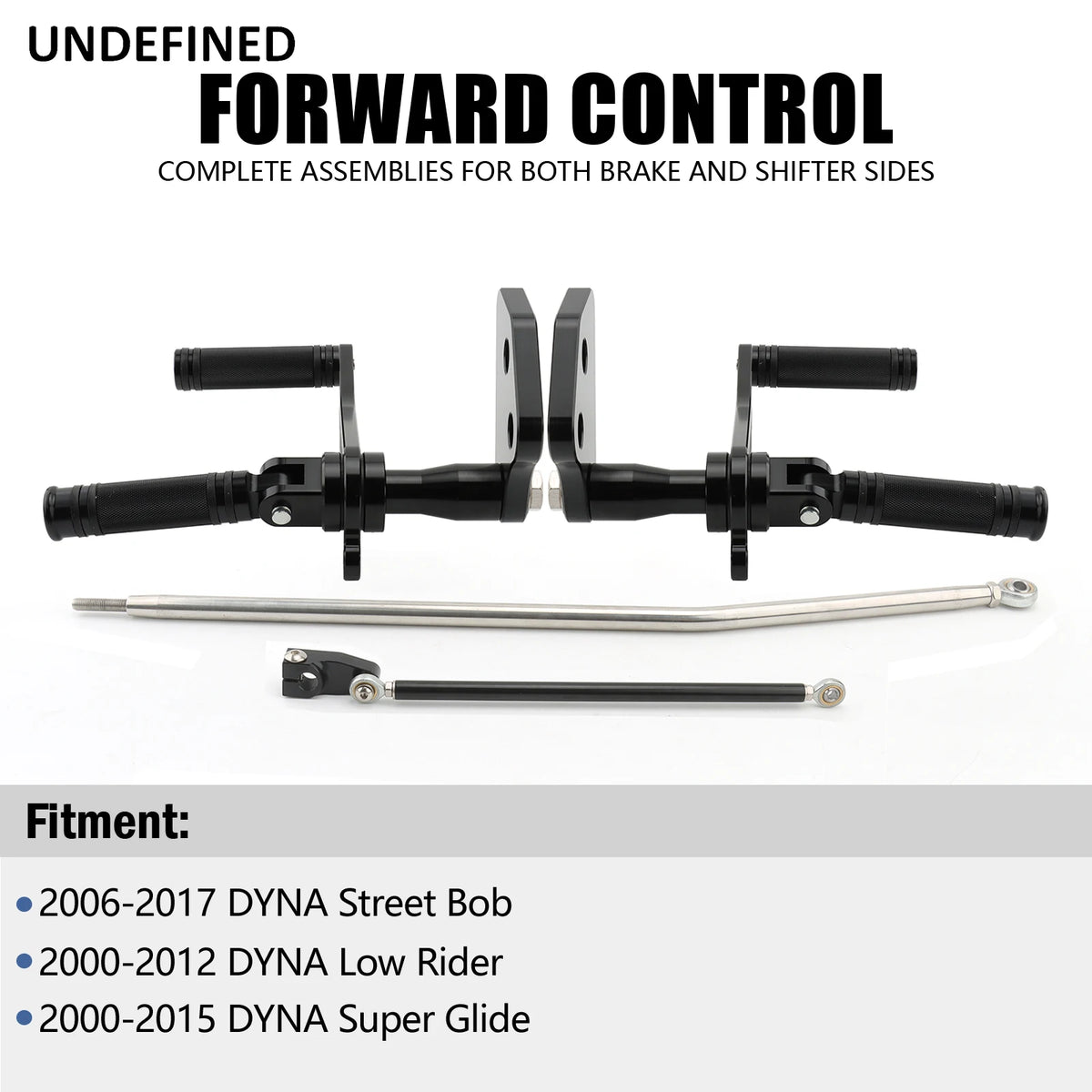Kit commandes avancées, repose-pieds chrome et noir en aluminium pour Harley-Davidson Dyna Street Bob FXDB 2006-2017, Super Glide 2000-2015 FXDF – photo 2/10