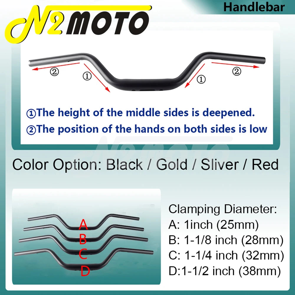 Guidon moto noir style club pour Harley-Davidson - vue 4