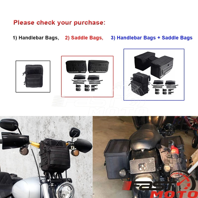 Sacoches de Voyage et Sacoche de Guidon en Nylon Balistique pour Harley Softail - vue 6