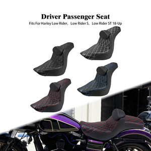 Selle biplace avec dossier pour moto Harley-Davidson Softail Low Rider - vue 1