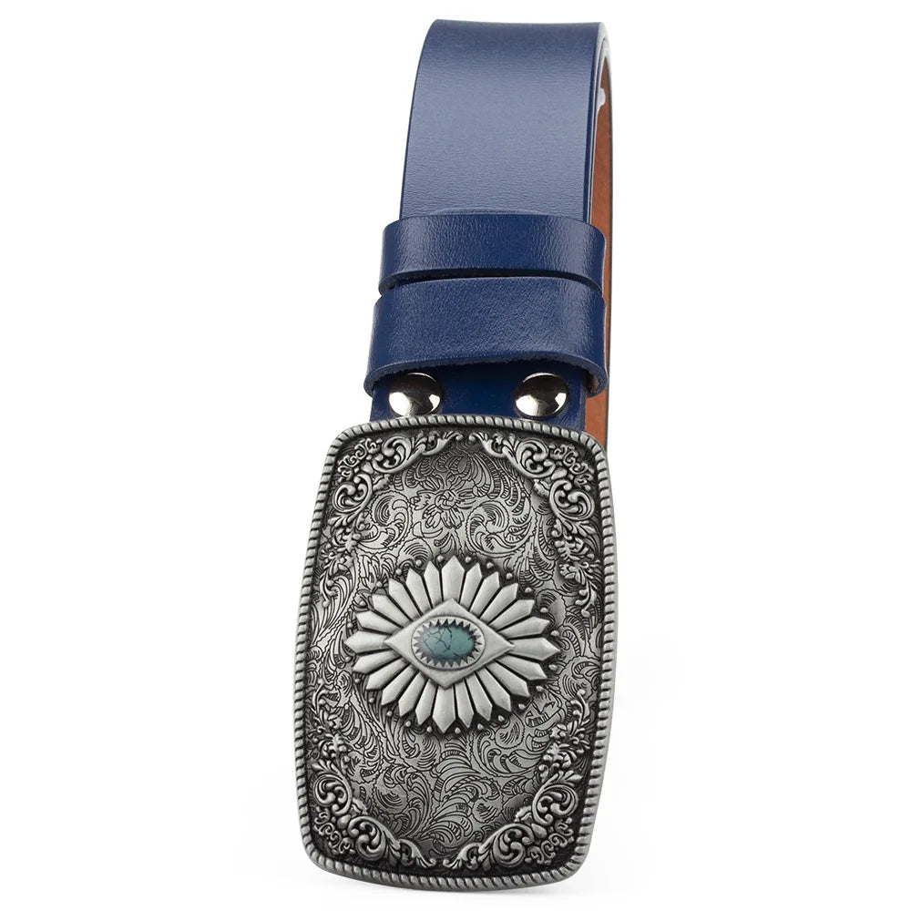 Boucle de ceinture rétro à motifs floraux façon gemmes - vue 5