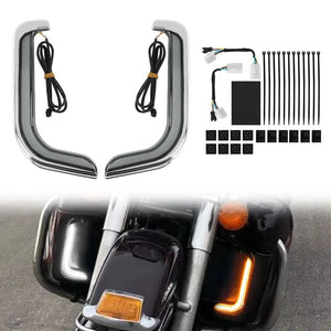 Feux LED de grilles de carénage inférieur pour Harley Touring - vue 1
