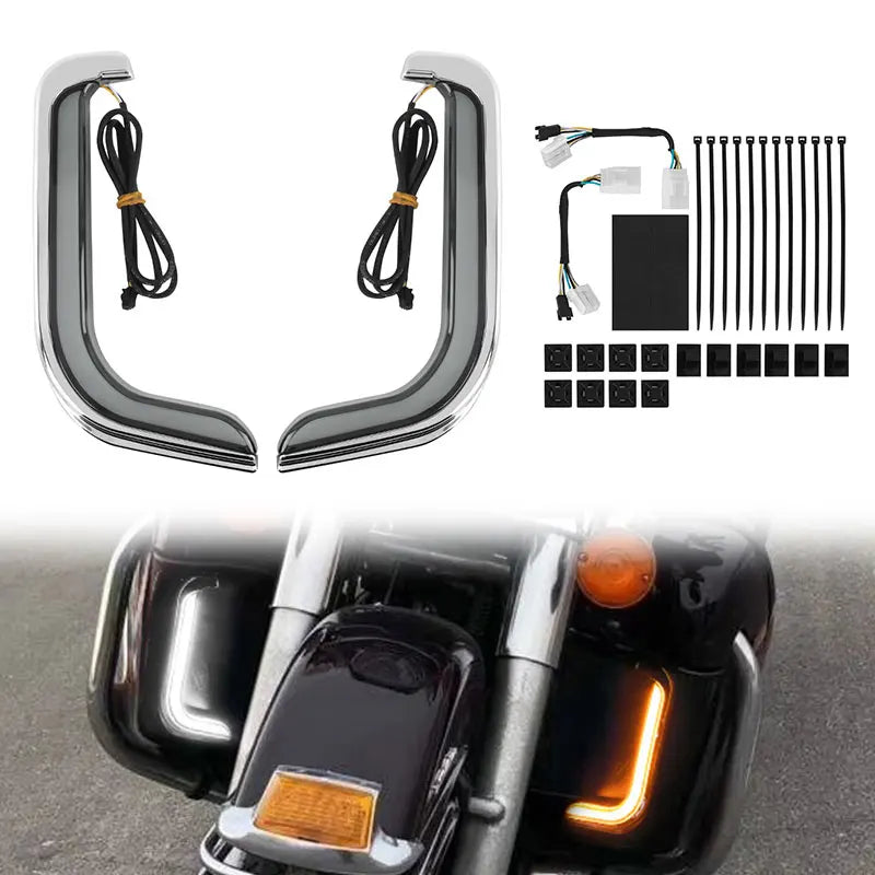 Feux LED de grilles de carénage inférieur pour Harley Touring - vue 1
