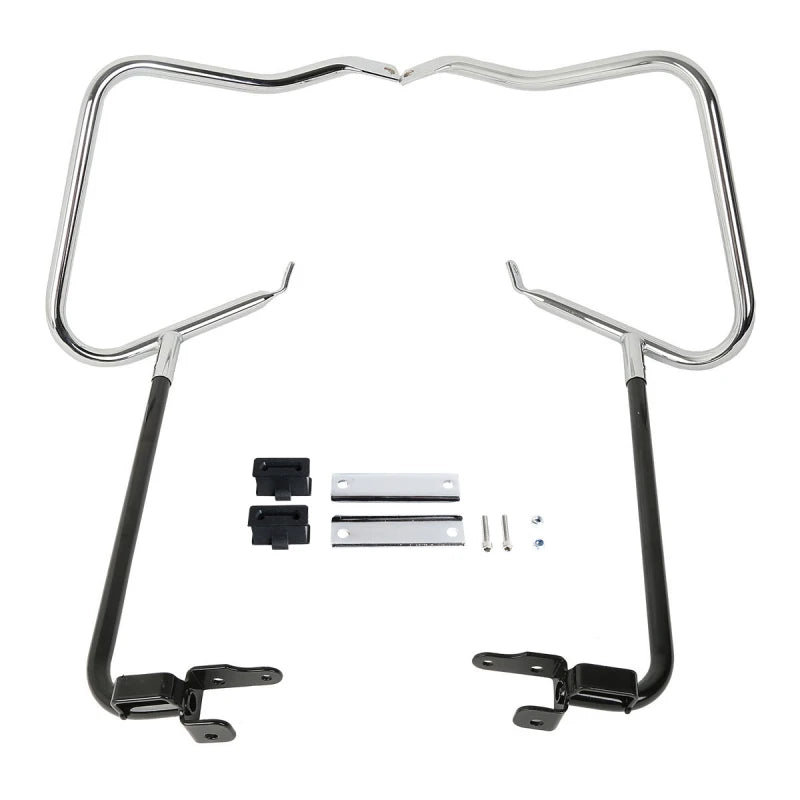 Arceau de protection noir sur sacoche Harley Road King - vue 9