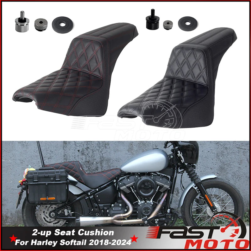 Selle biplace tressée MOSOKOYO pour Harley-Davidson Street Bob / Heritage Classic (2018-2024)