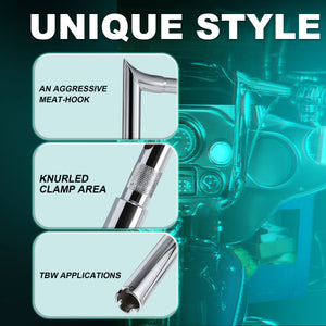 Guidon meathook précâblé pour Harley Street Glide et Electra Glide 2008-2013 - vue 4