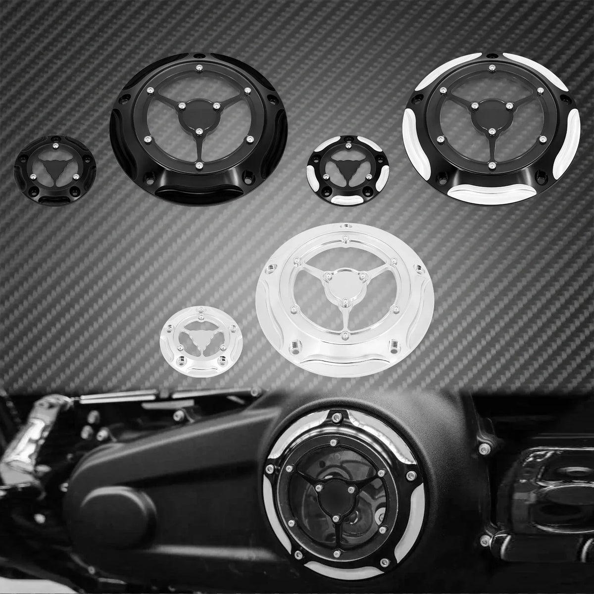 Derby cover et cache d'allumage pour Harley Touring Softail Dyna - vue 1