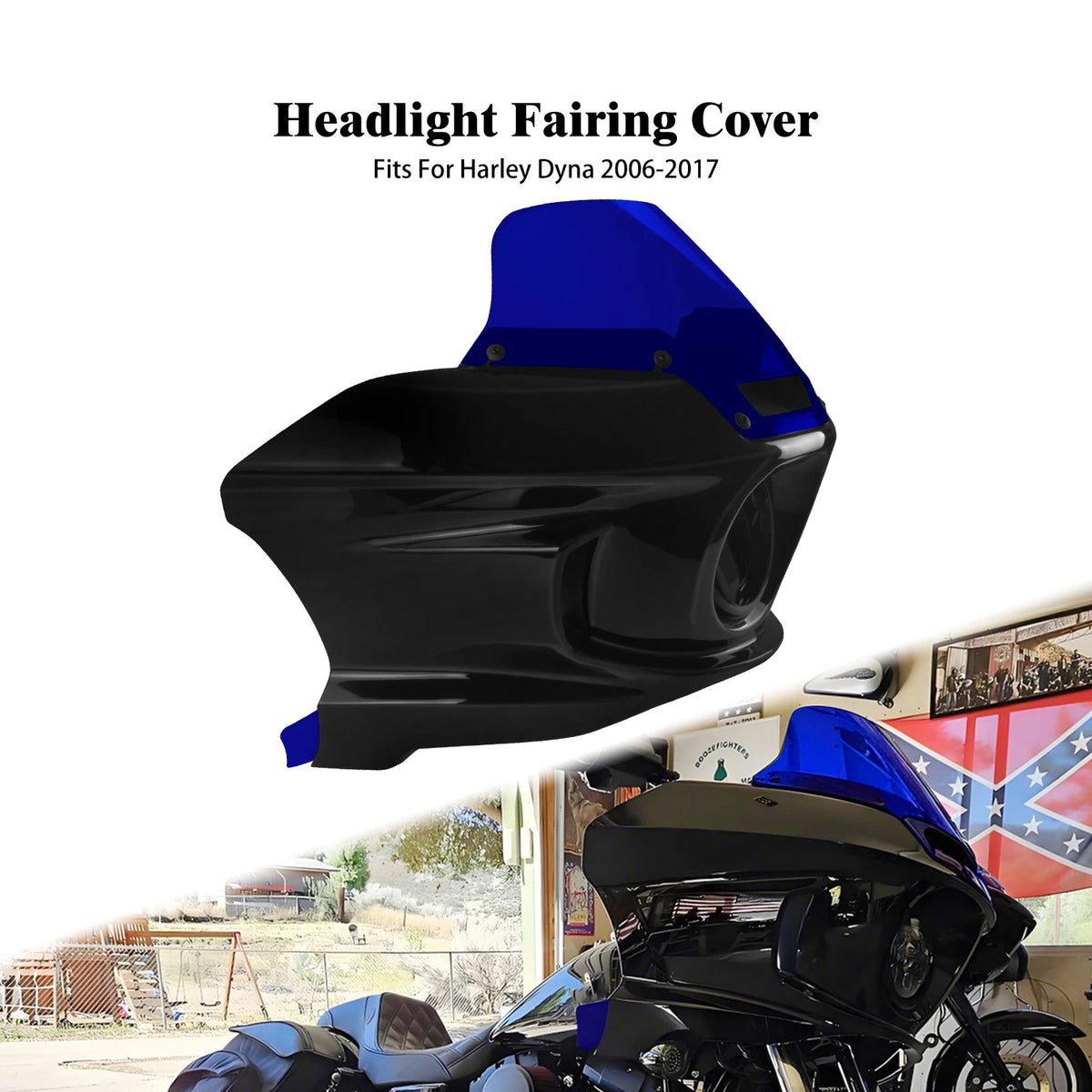 Kit Carénage de Phare Avant avec Pare-brise et Support - Harley-Davidson Dyna 2006-2017 – photo 10/11