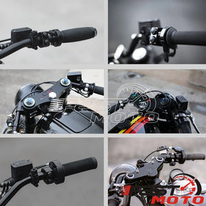 Commutateur de guidon noir et chromé pour moto café racer - vue 5