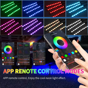 Bande LED d'ambiance flexible RVB pour moto, néon décoratif contrôlable par application 12V - vue 2