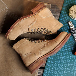 Bottines cargo cuir motard - vue 3