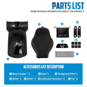 Kit selle solo et garde-boue arrière noir pour Harley-Davidson Softail - vue 6