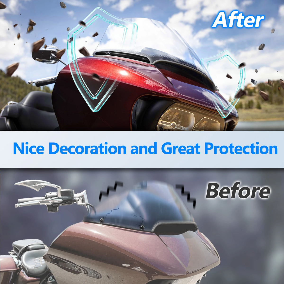Garniture latérale en aluminium stabilisant le pare-brise d'une moto Harley-Davidson - vue 4