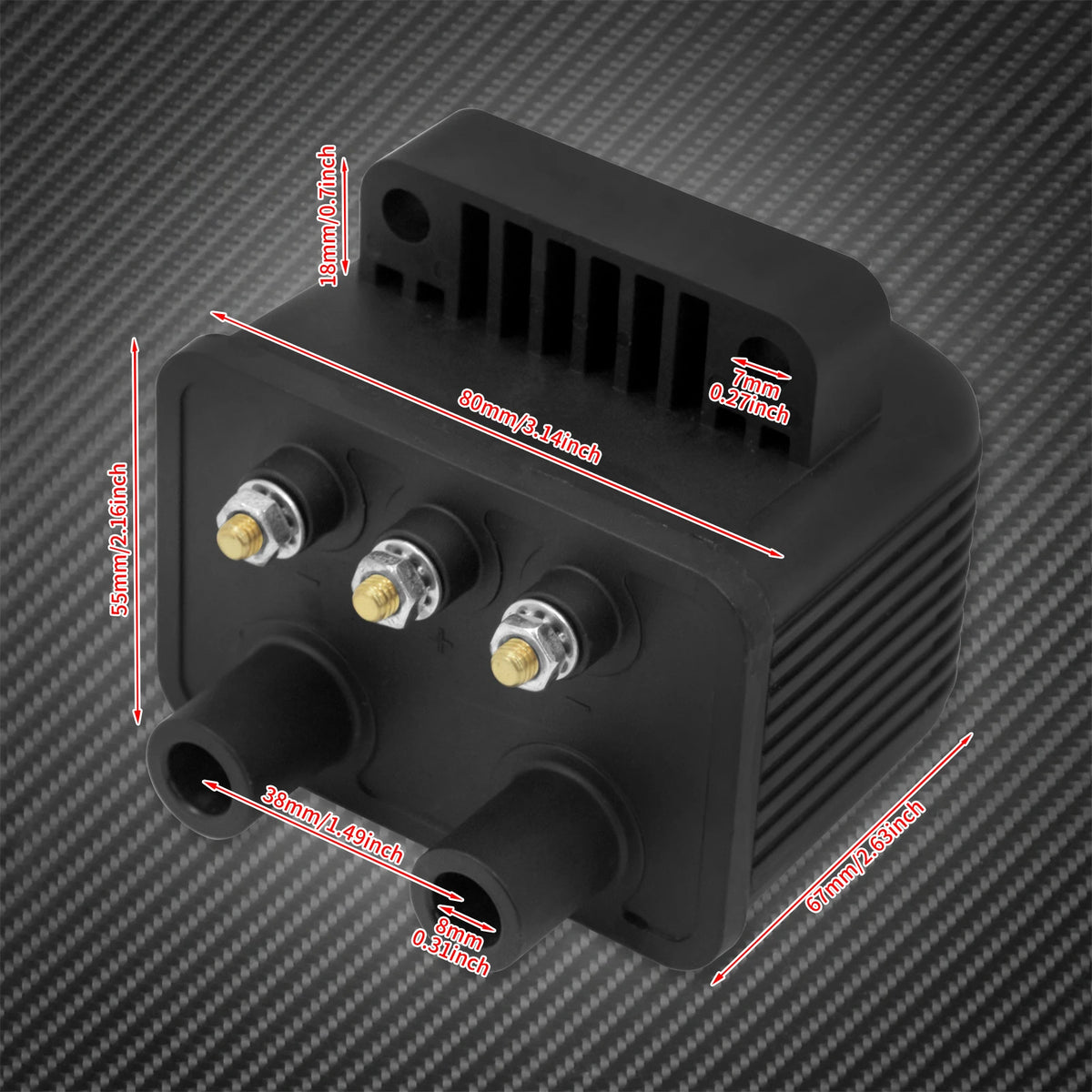 Bobine d'Allumage Simple Étincelle 3 Ohms 12V - Harley-Davidson Touring, Softail, Dyna, Sportster 1984-2003 – photo 6/7