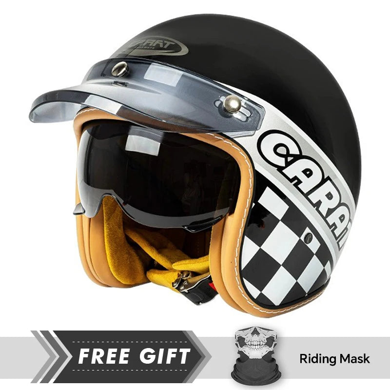 Casque moto jet noir ouvert homologué - vue 4