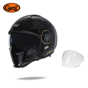 Casque moto modulable rétro, mentonnière relevée - vue 18