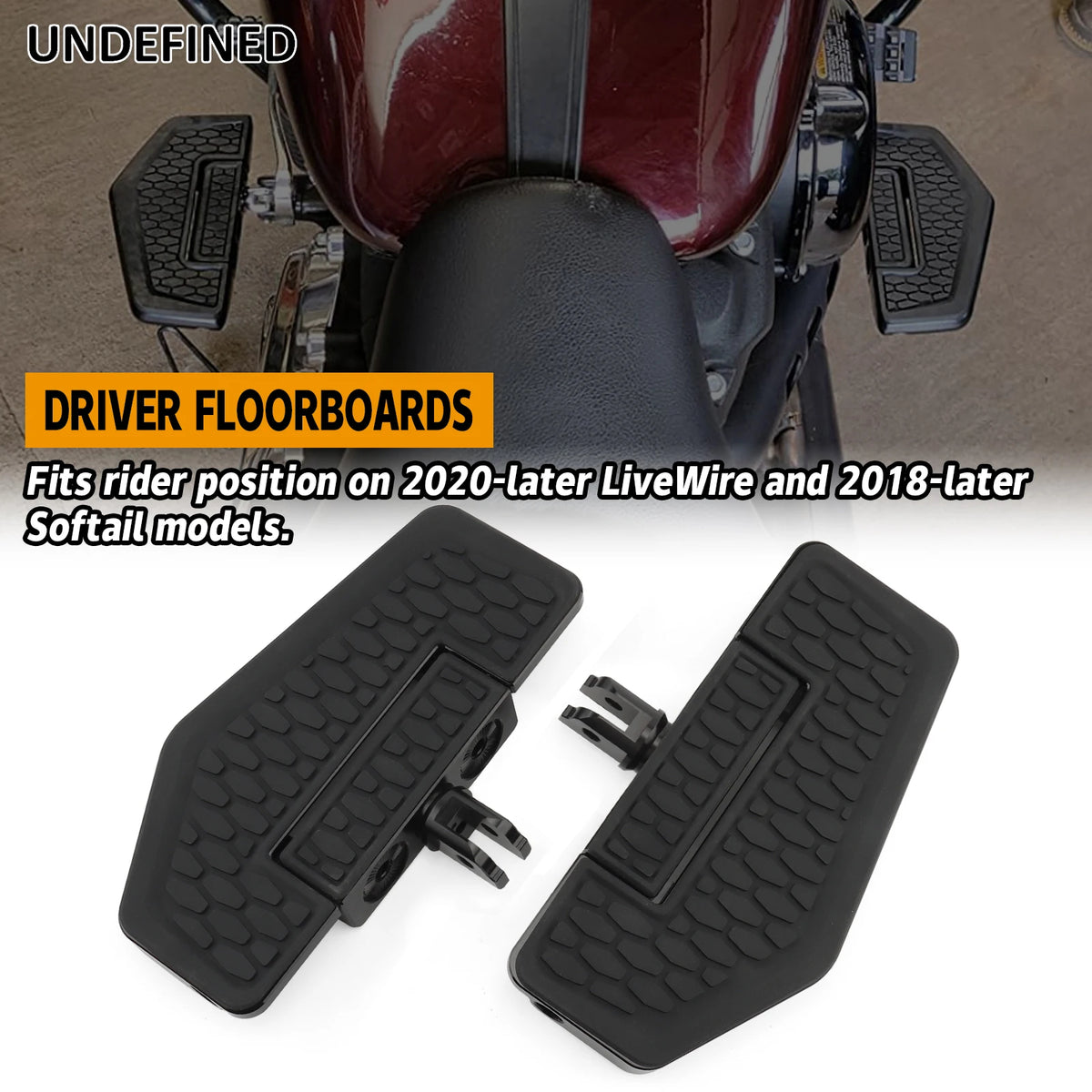 Repose-pieds avant hexagonaux pour Harley-Davidson Softail Breakout, Low Rider & LiveWire (2018-2023) – photo 1/8