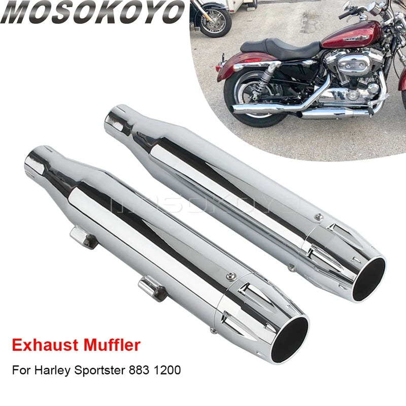 Silencieux slip-on chromés pour Harley Sportster 2014-2016 - vue 1