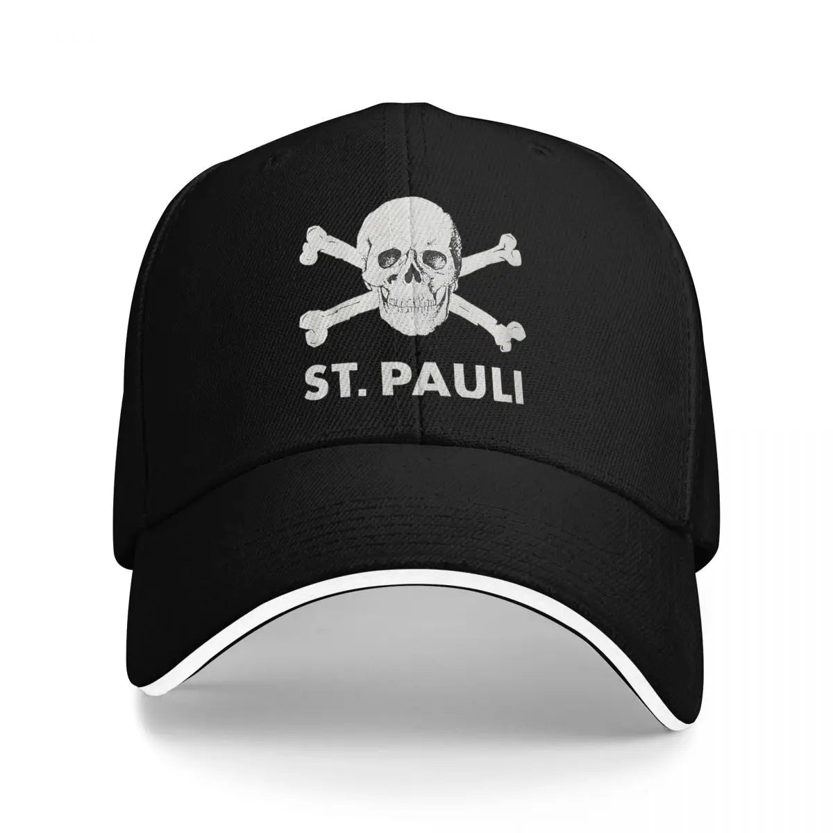 Casquette baseball noire motif tête de mort - vue de face - vue 2