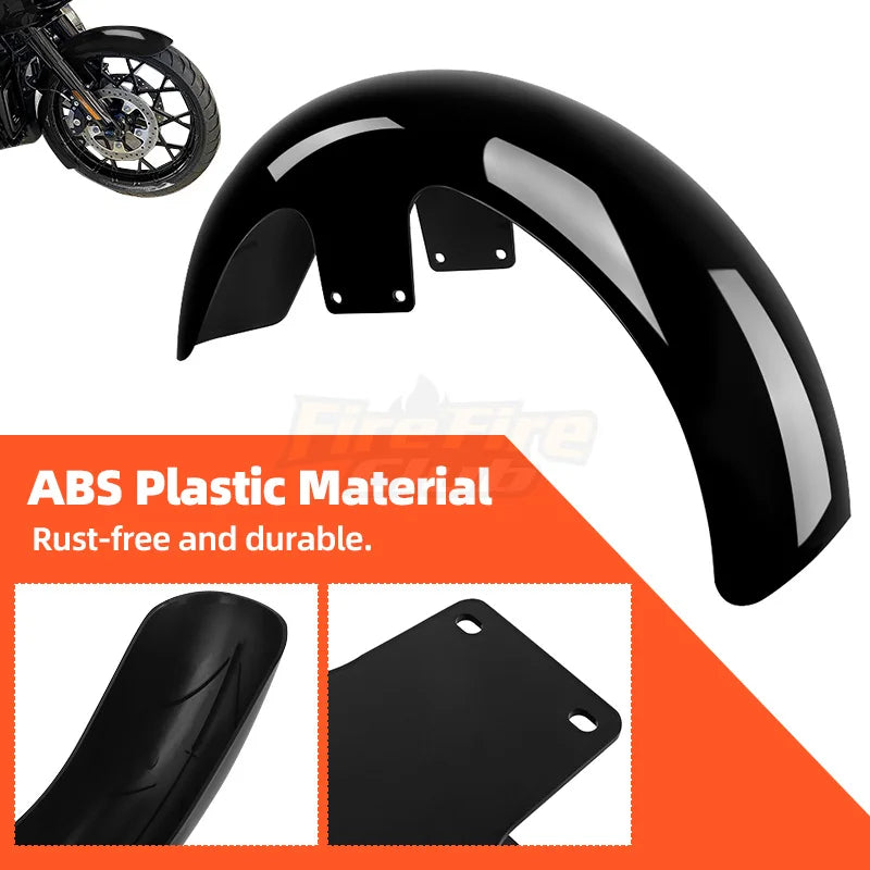 Garde-boue avant noir brillant 21 pouces pour moto Harley-Davidson Touring - vue 5