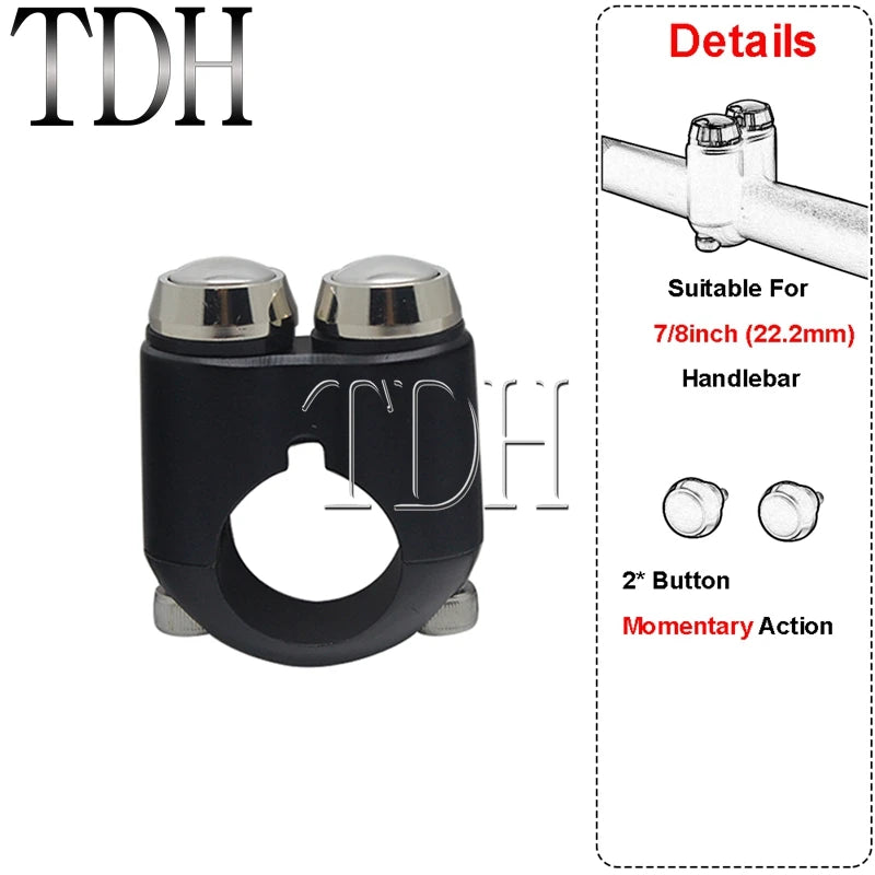 Commodo 2 ou 3 boutons pour Harley guidon 22/25 mm - vue 20