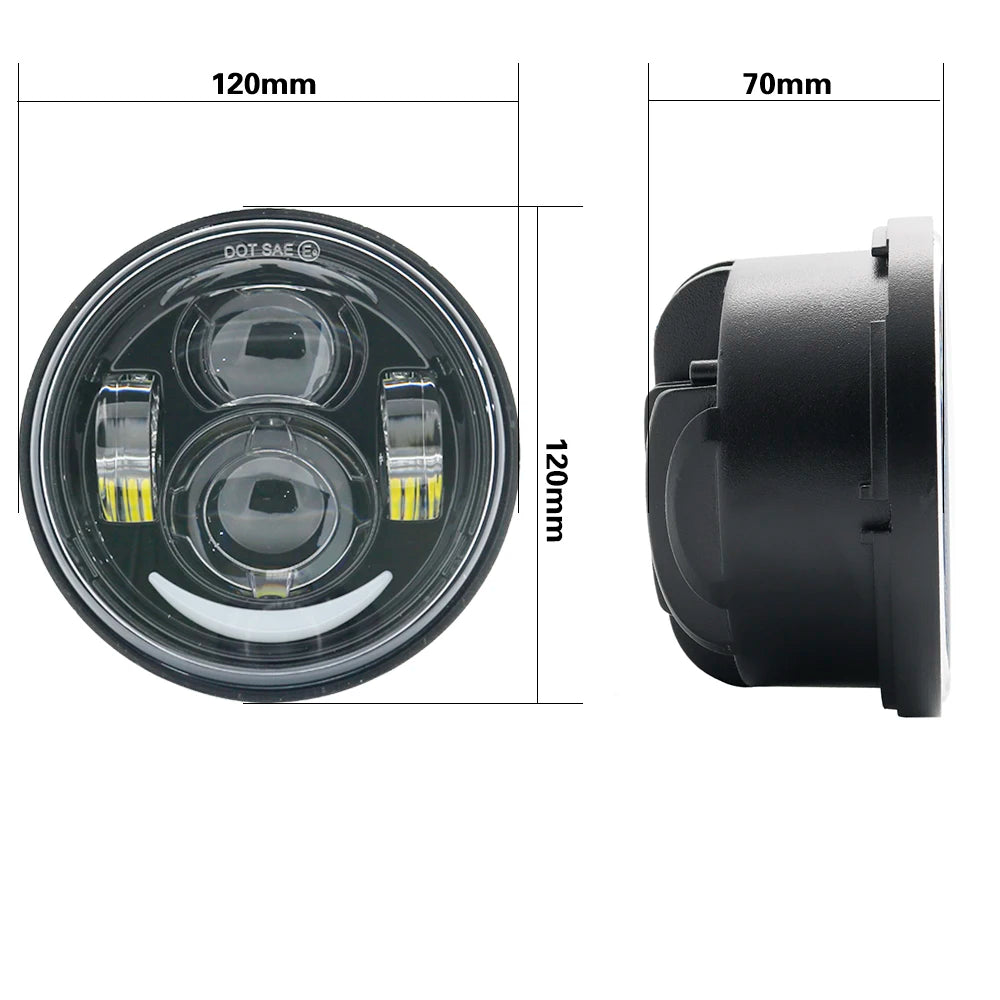 Double phare LED rond pour Harley-Davidson Dyna Fat Bob FXDF - vue 6