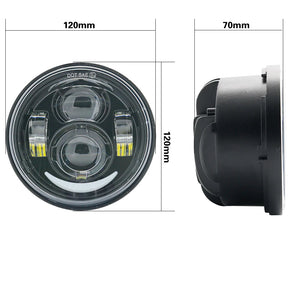 Double phare LED rond pour Harley-Davidson Dyna Fat Bob FXDF - vue 6