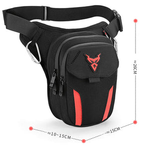 Sac banane moto noir porté à la cuisse - vue - vue 3