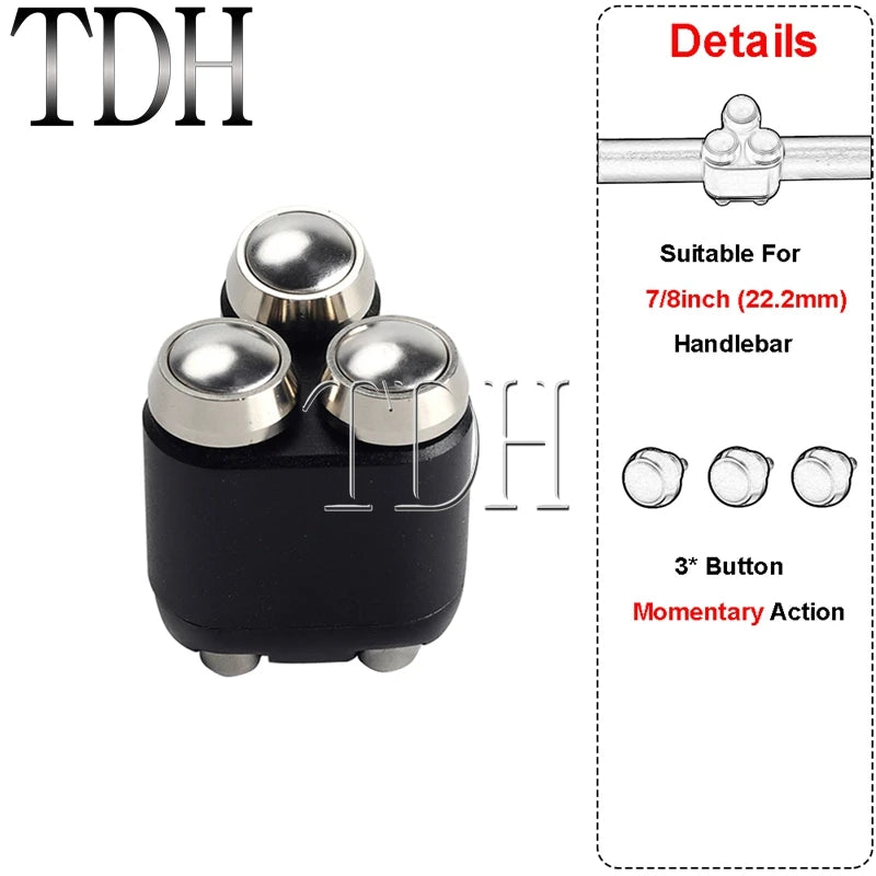Commodo 2 ou 3 boutons pour Harley guidon 22/25 mm - vue 18