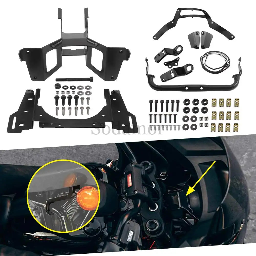 Support de fixation de carénage noir pour moto Harley-Davidson - vue 2