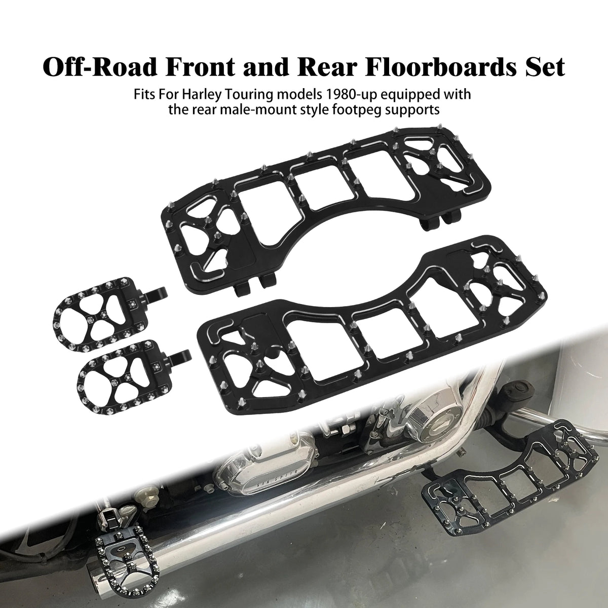 Planchers avant et arrière en aluminium pour Harley-Davidson Touring - vue 1
