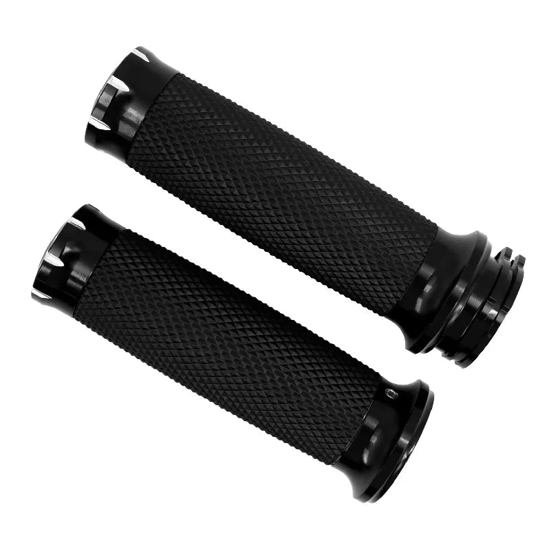 Poignées de guidon aluminium pour Harley Sportster Dyna Softail Touring - vue 1