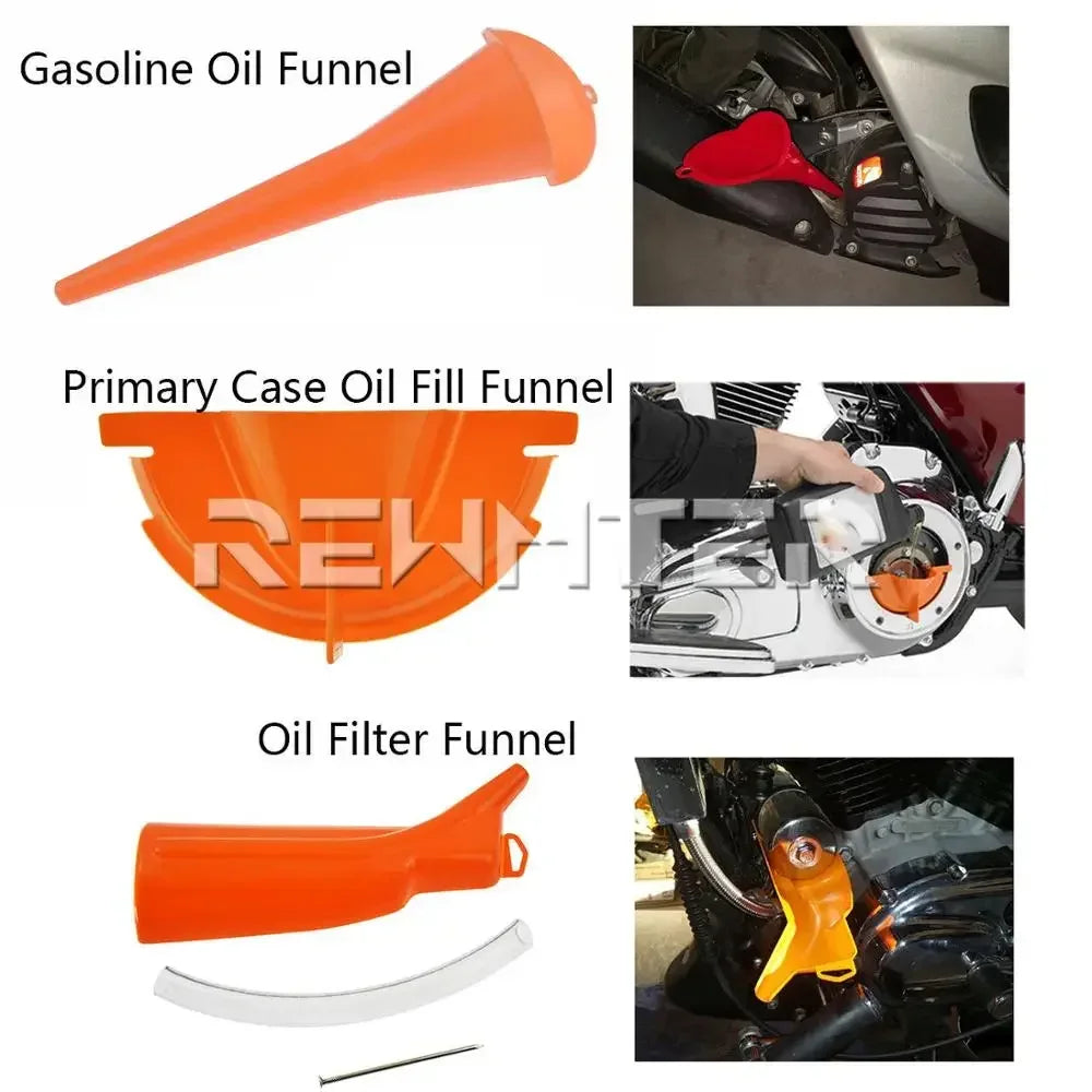 Entonnoir de remplissage d'huile orange pour Harley - vue 9
