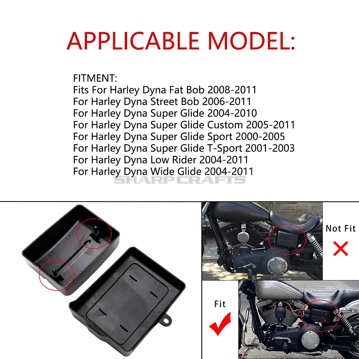 Caches latéraux de batterie pour Harley Dyna - vue 5