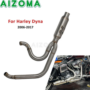 Système d'échappement complet 2-en-1 pour Harley-Davidson Dyna Fat Bob FXDF et Low Rider S FXDL/FXDLS 2006-2017 – photo 1/10