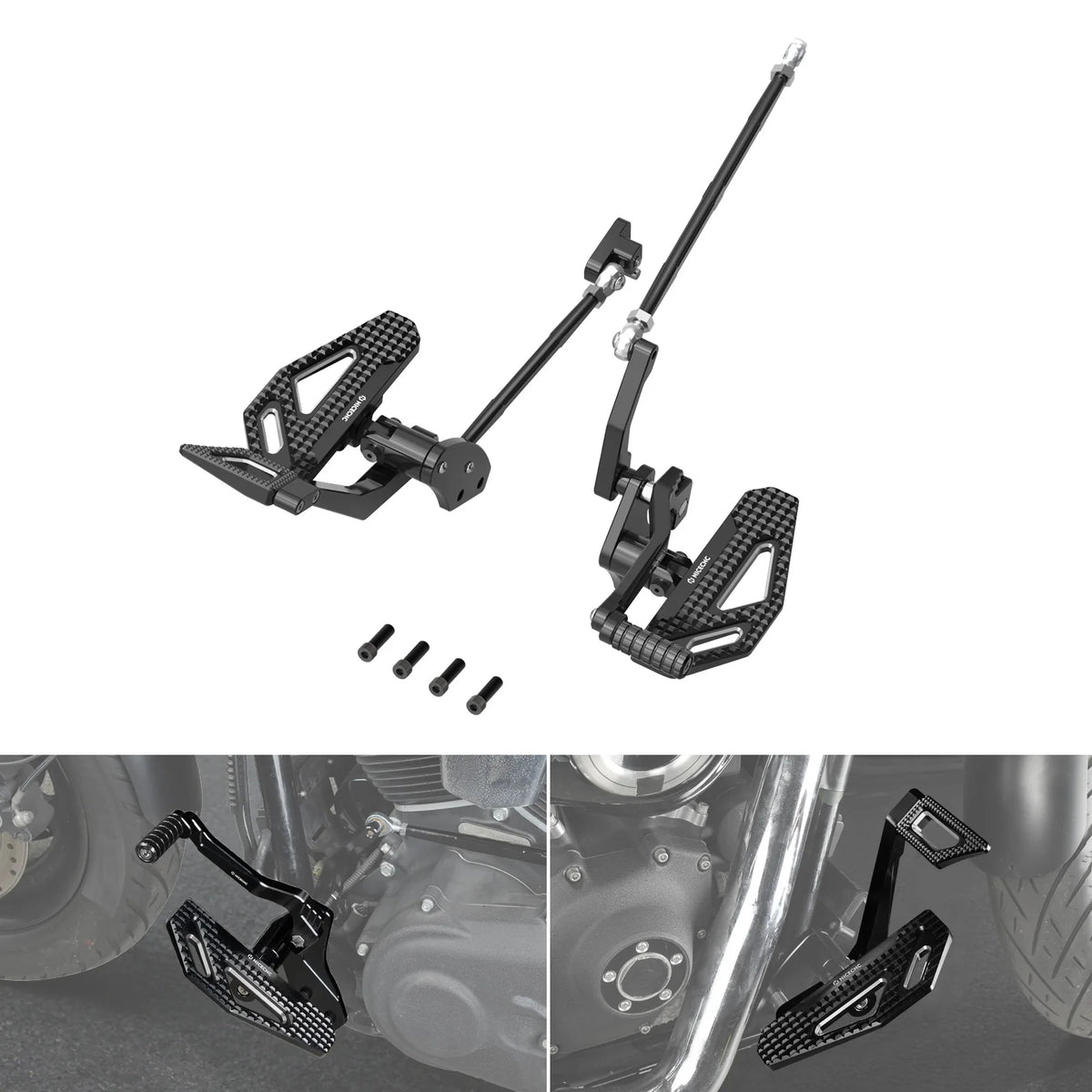 Kit commandes avancées NICECNC avec repose-pieds, frein et sélecteur pour Harley-Davidson Dyna 2000-2017 – photo 7/9