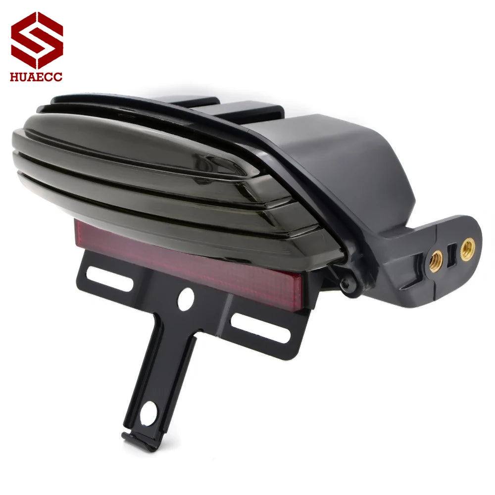 Feu arrière tri-bar LED avec support de plaque pour Harley Softail - vue 1