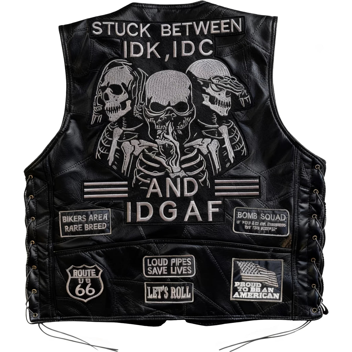 Gilet sans manches style biker - vue - vue 1