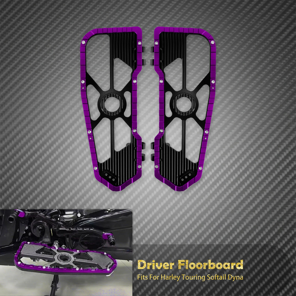 Marchepieds pilote (floorboards) avant - Harley Touring, Softail, Dyna, Road King, Street Glide FLD – photo 8/12