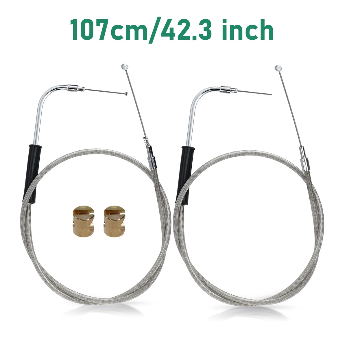 Kit Câbles d'Accélérateur et Ralenti Tressés Inox (102/107 cm) - Harley-Davidson Touring 2000-2006 et Softail 2007-2010 – photo 8/10