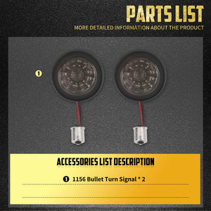 Clignotants LED style bullet 1156, ambre - Harley Touring, Dyna, Sportster XL 883, Softail – photo 5/7