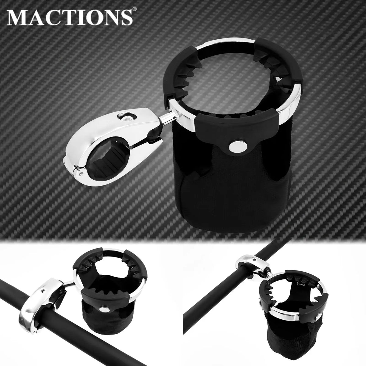 Porte-gobelet pour guidon moto - Harley Sportster XL, Dyna, Touring, Softail – photo 1/7