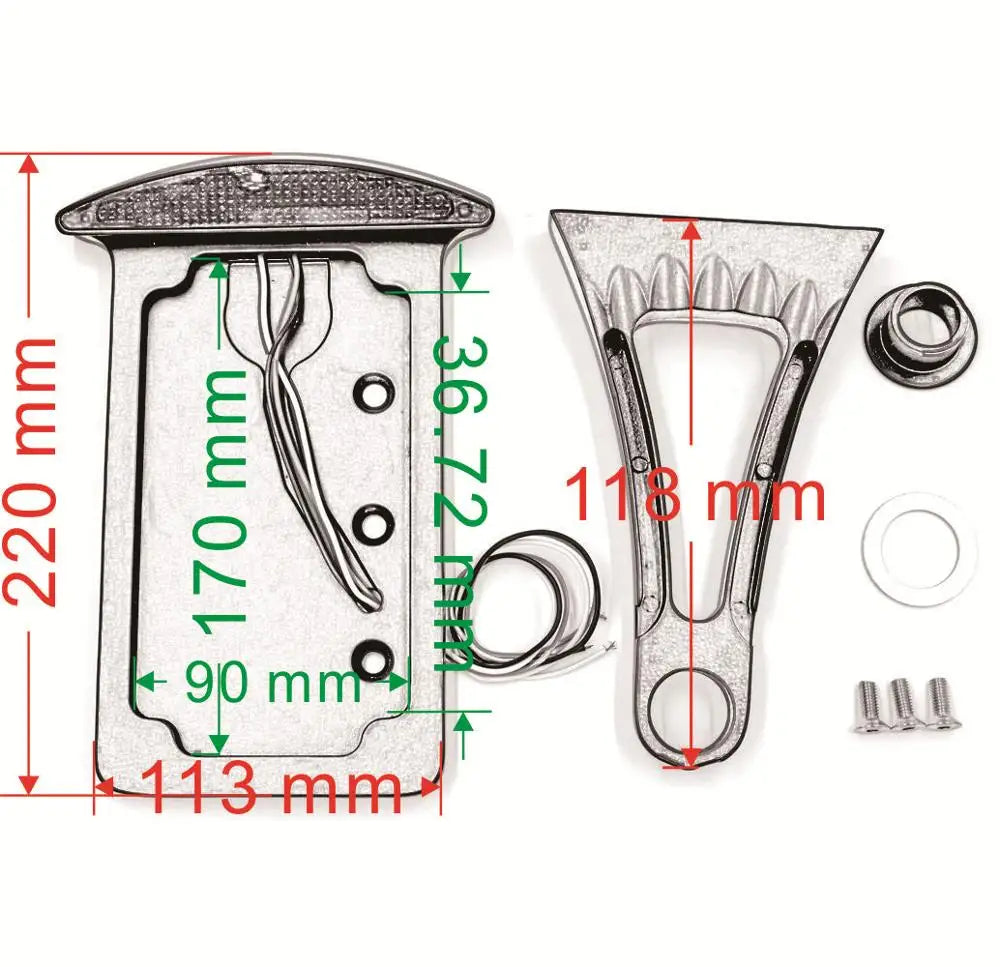 Support de plaque latéral avec feu LED pour Harley custom - vue 6