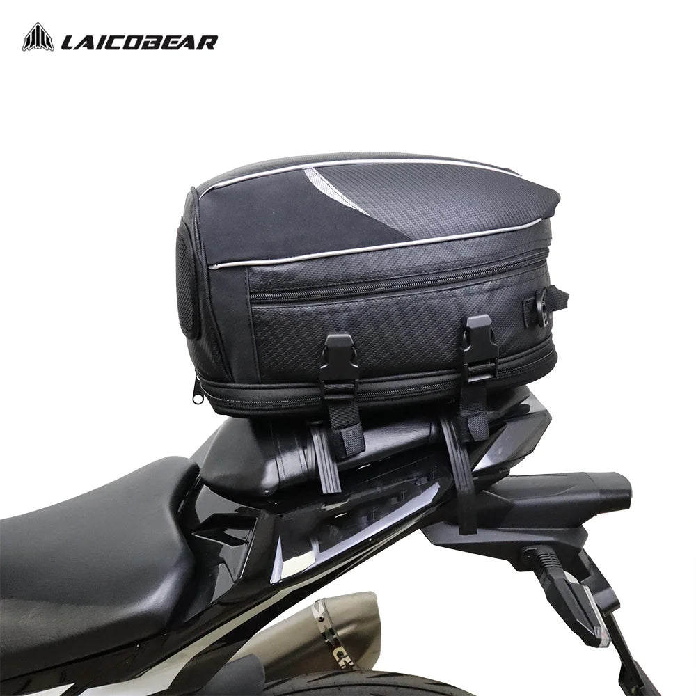 Sacoche de selle arrière noire imperméable pour moto - vue 3