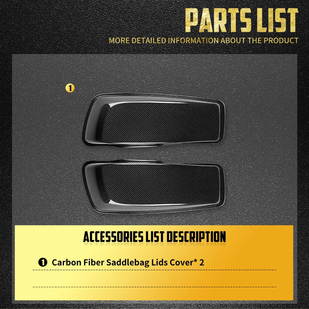 Caches de Sacoches Rigides en Fibre de Carbone (2 pièces) - Harley-Davidson Touring 2014-2023 – photo 5/7