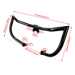 Barre de protection moteur noire montée sur une Harley-Davidson Touring - vue 6